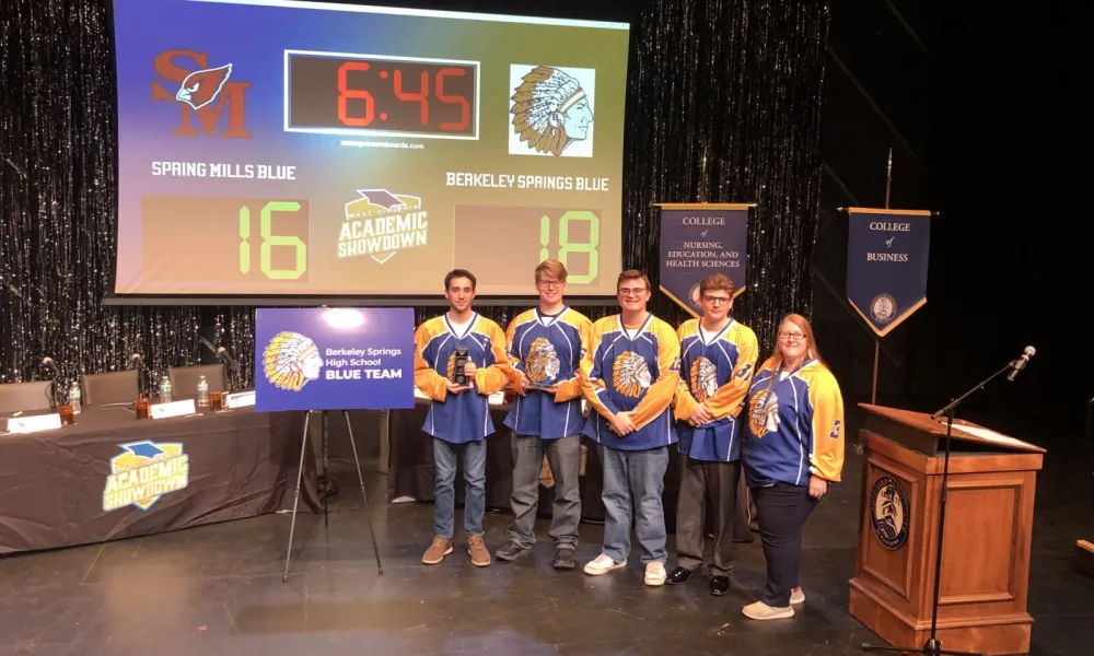 Berkeley Springs Team with an Award.