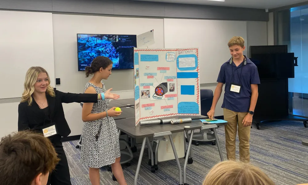 Students involved in a project at the Governor's STEM institute at West Virginia University