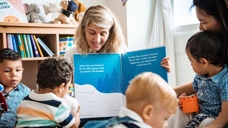 Teacher & Students reading together