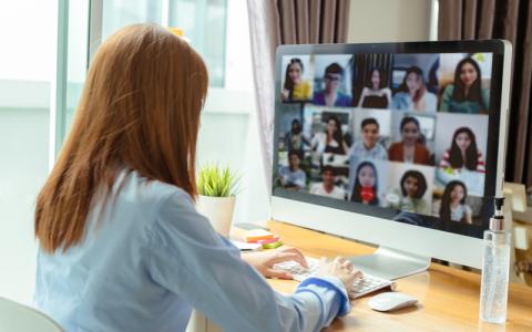 Woman on a zoom call