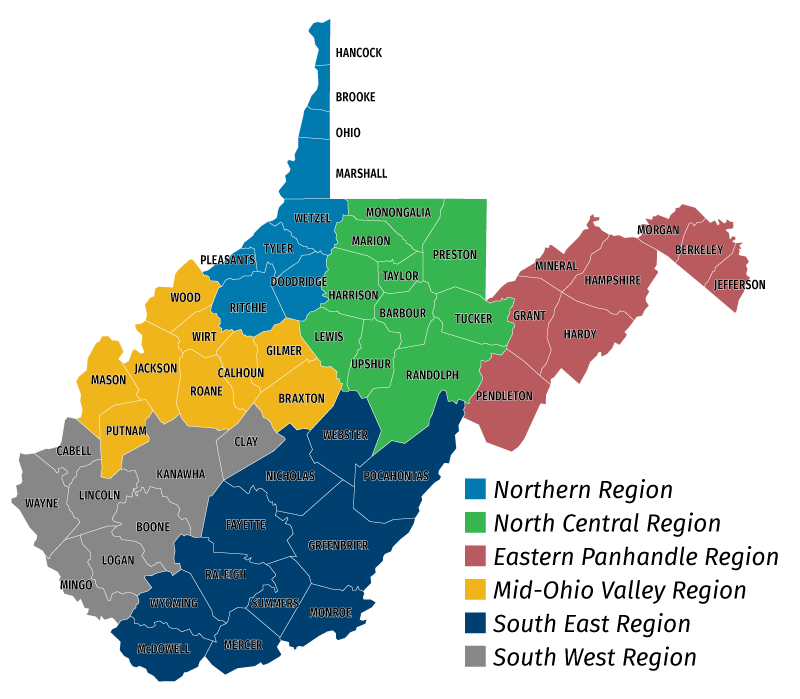 WVAdultEd Regions Map